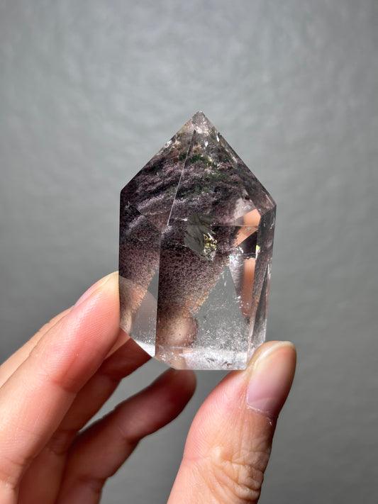 Chunky Water Clear Purple Lodalite Quartz Tower With Rainbow, Brazil