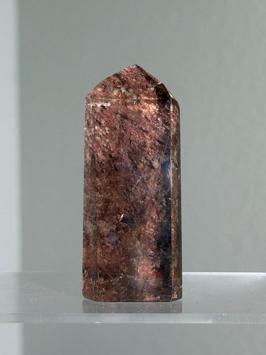 Rare Pink Lodalite in Smoky Quartz Tower, Brazil