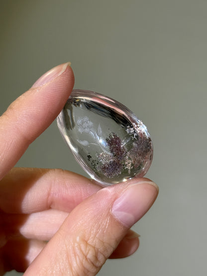 High Quality Water Clear Etched Garden Quartz Teardrop, Flower