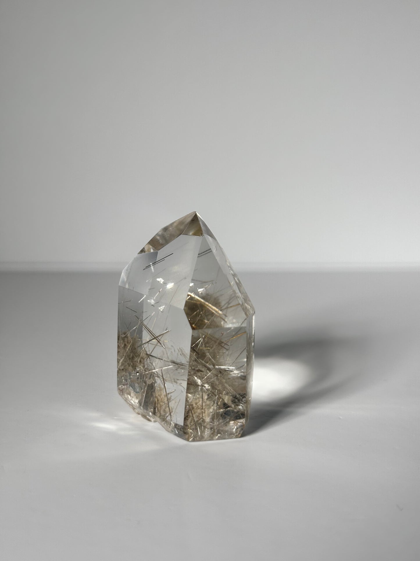 High Quality Water Clear Silver Rutile x White Lodalite Quartz Tower, Brazil