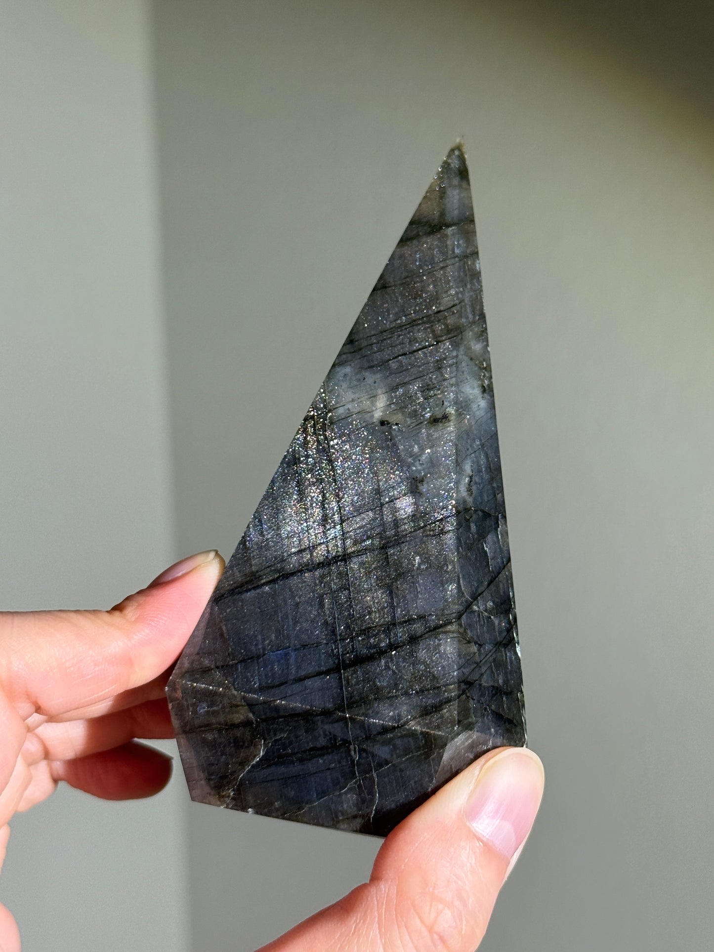 Gorgeous Blue Labradorite Pyramid, Madagascar