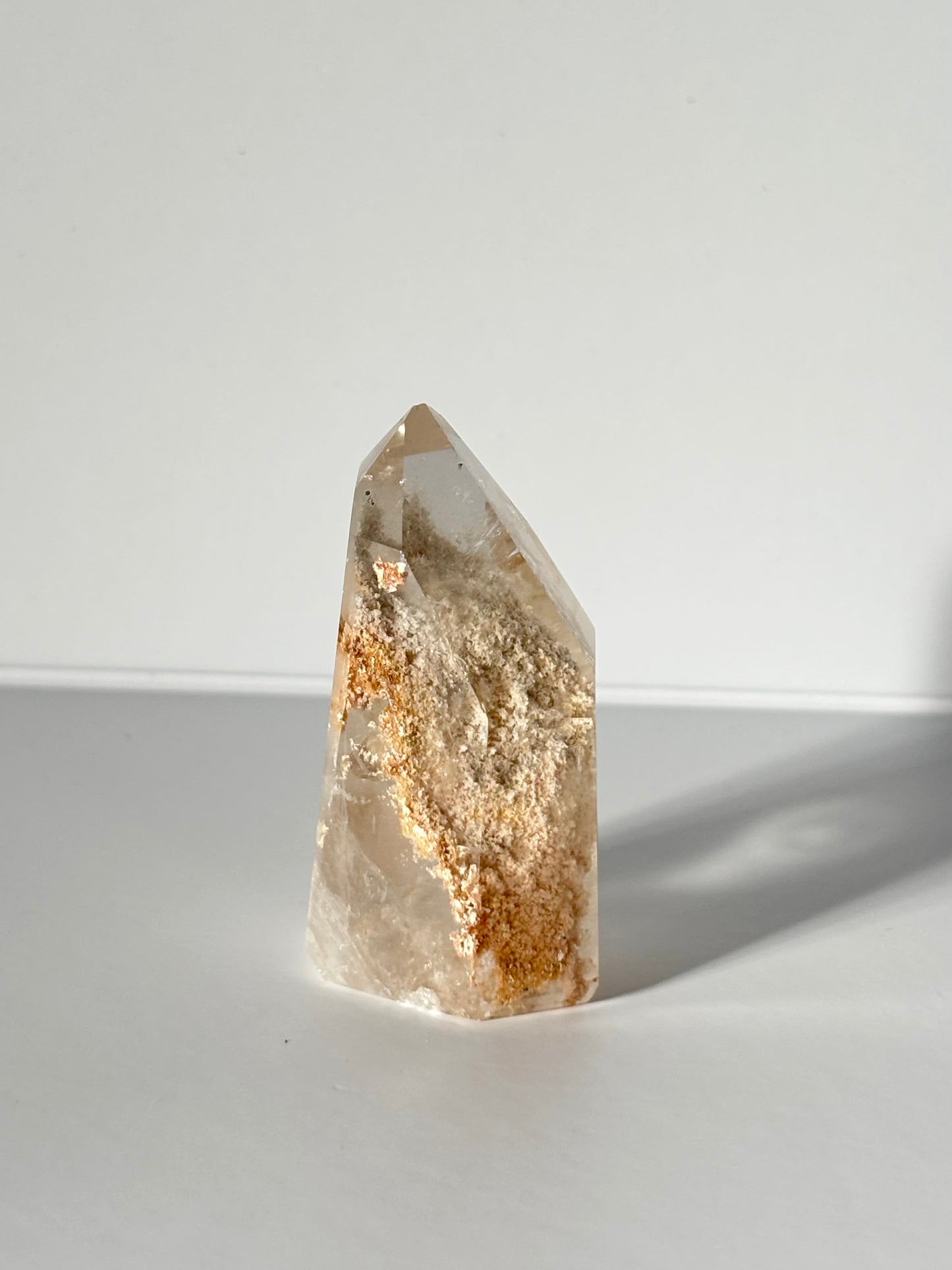 Cream Lodalite Quartz Tower With Penetrator, Brazil
