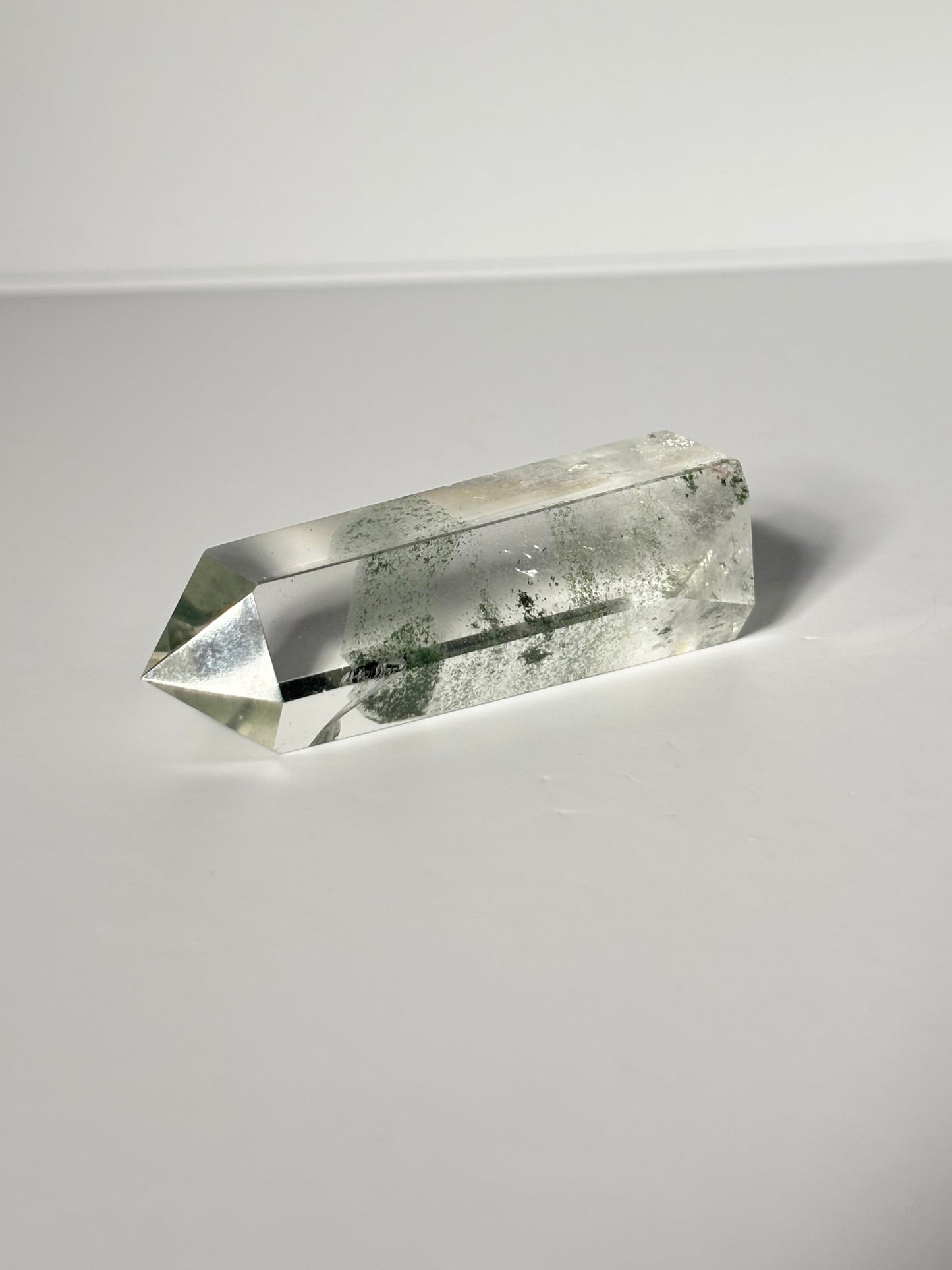 High Quality Water Clear Green Phantom Chlorite Tower, Brazil