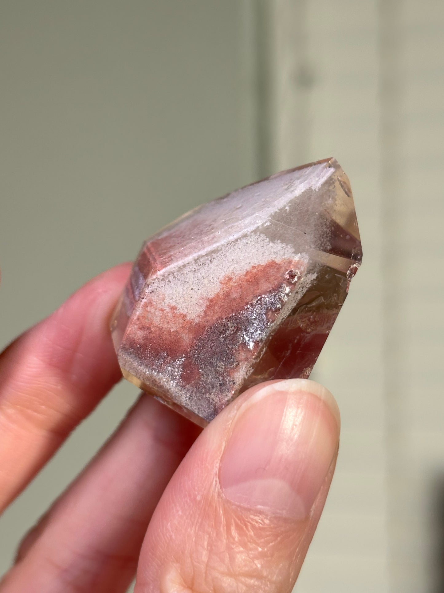 High Quality Pink White Phantom Lodalite Quartz Tower, Brazil