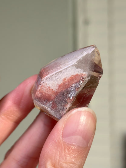 High Quality Pink White Phantom Lodalite Quartz Tower, Brazil