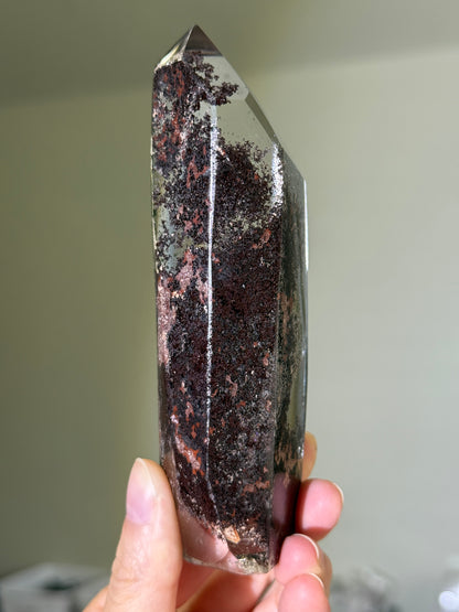 Garden Quartz Tower With Blue Angel Feather Inclusion, Brazil
