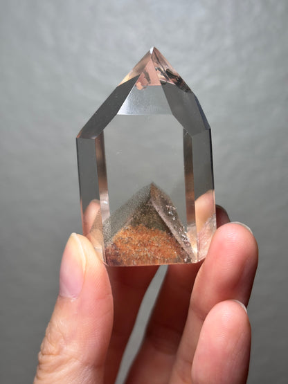 High Quality Water Clear Orange Green Phantom Garden Quartz Tower, Brazil