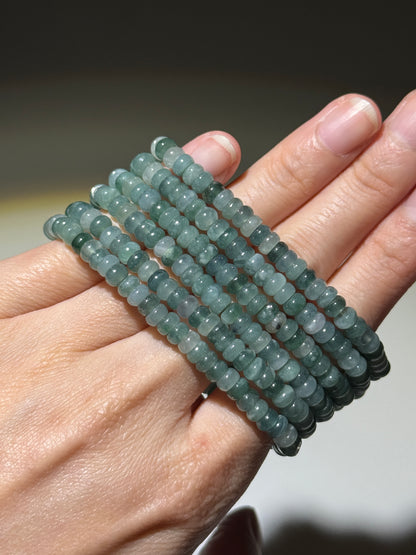 Blue Water Jade Bracelets, 5mm, Rondelle Beads