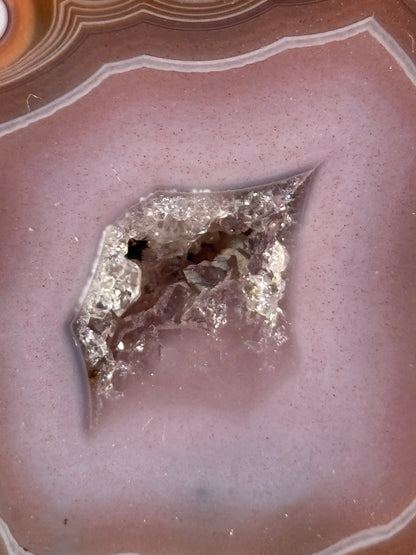 High Quality Large Pink Druzy Zhanguo Agate Pair, China