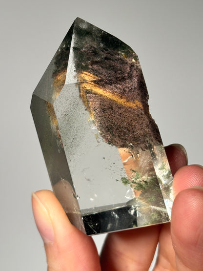 High Quality Water Clear Phantom Chlorite & Lodalite Tower, Brazil