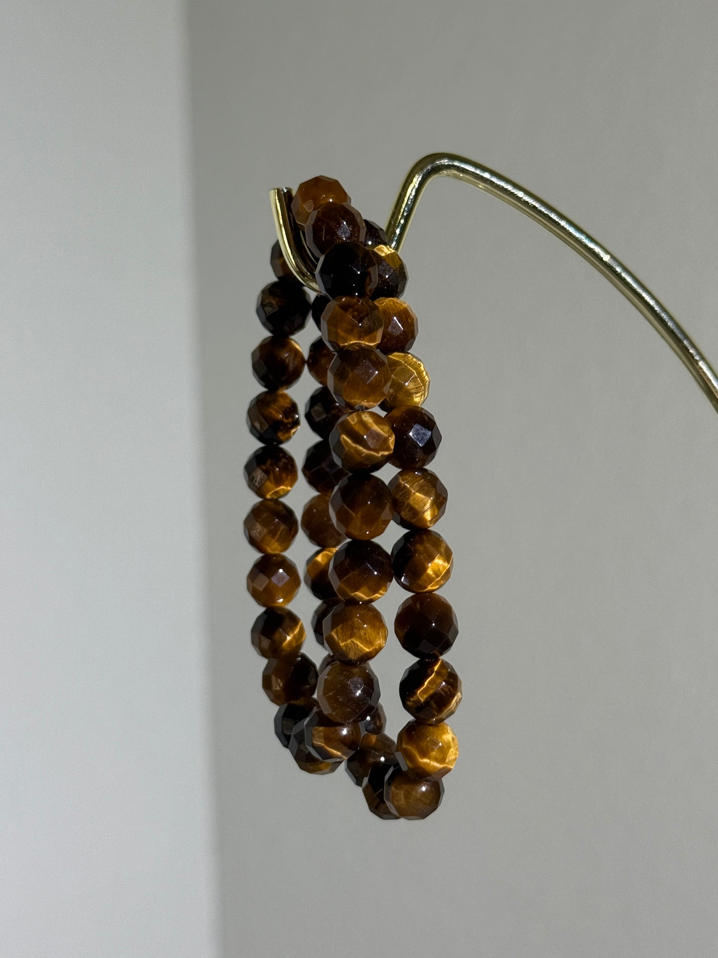Faceted Tiger Eye Bracelets, 8mm
