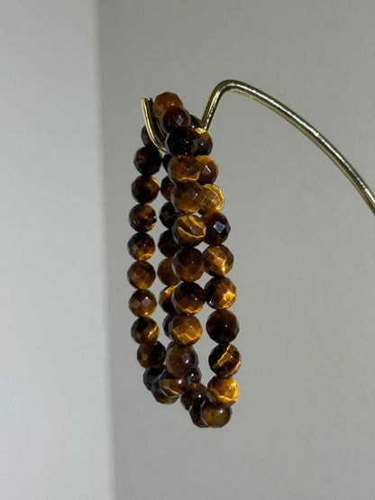 Faceted Tiger Eye Bracelets, 8mm