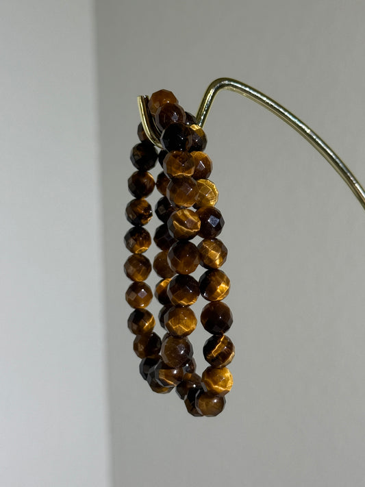 Faceted Tiger Eye Bracelets, 8mm