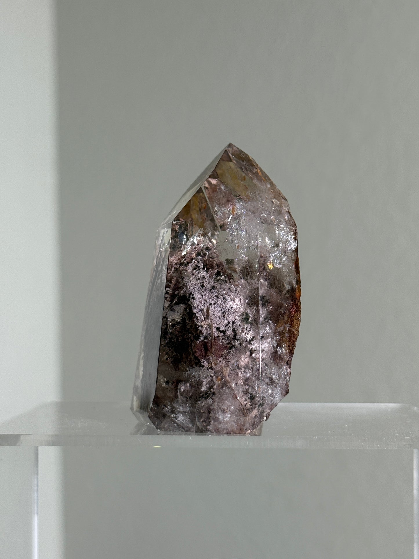 High Quality Large Phantom Pink Garden Quartz Tower, Brazil