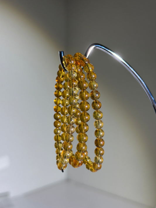 UV Reactive Baltic Amber Bracelets, 6mm