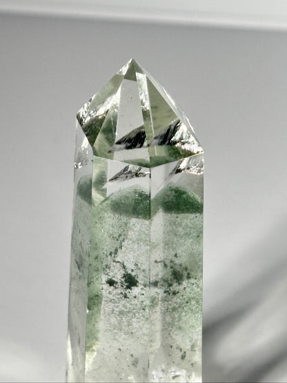 High Quality Water Clear Green Phantom Chlorite Tower, Brazil