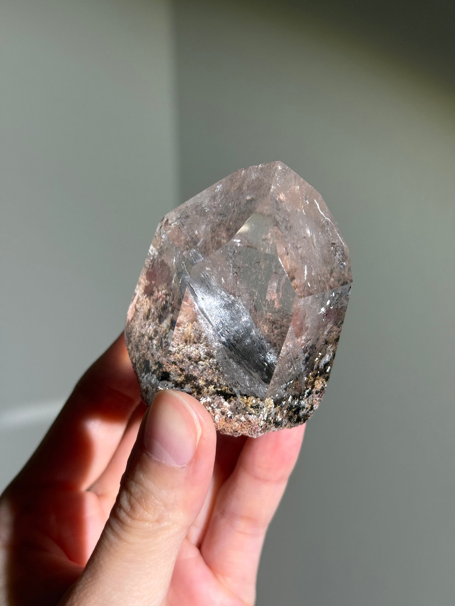 High Quality Large Pink Lodalite Quartz Point, Brazil