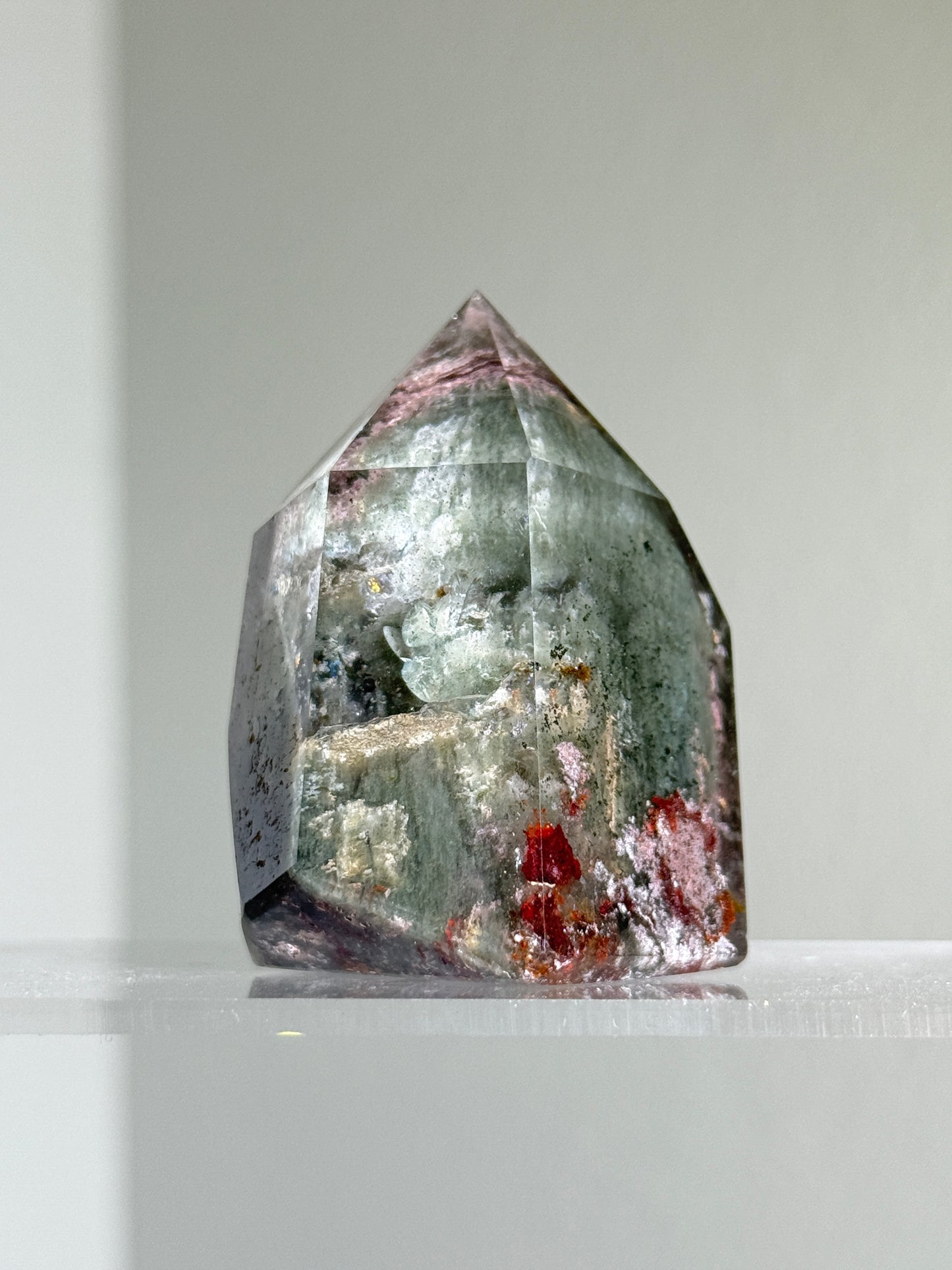 High Quality Mint Green & Pink Garden Quartz Tower, Zambia