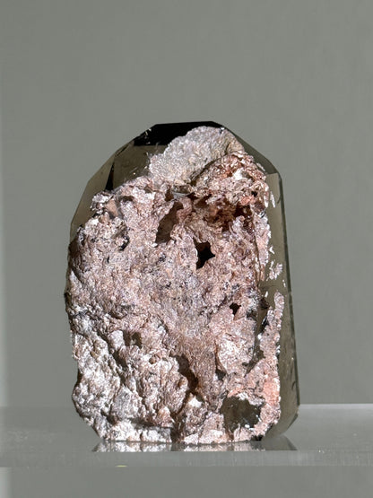 Rare Pink Lodalite in Smoky Quartz Tower, Brazil