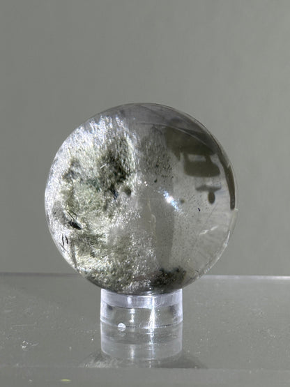 High Quality Water Clear Sage Green Garden Quartz Sphere, Brazil