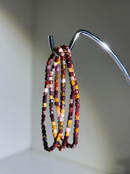 Faceted Mookaite Jasper Bracelets, 3.5mm