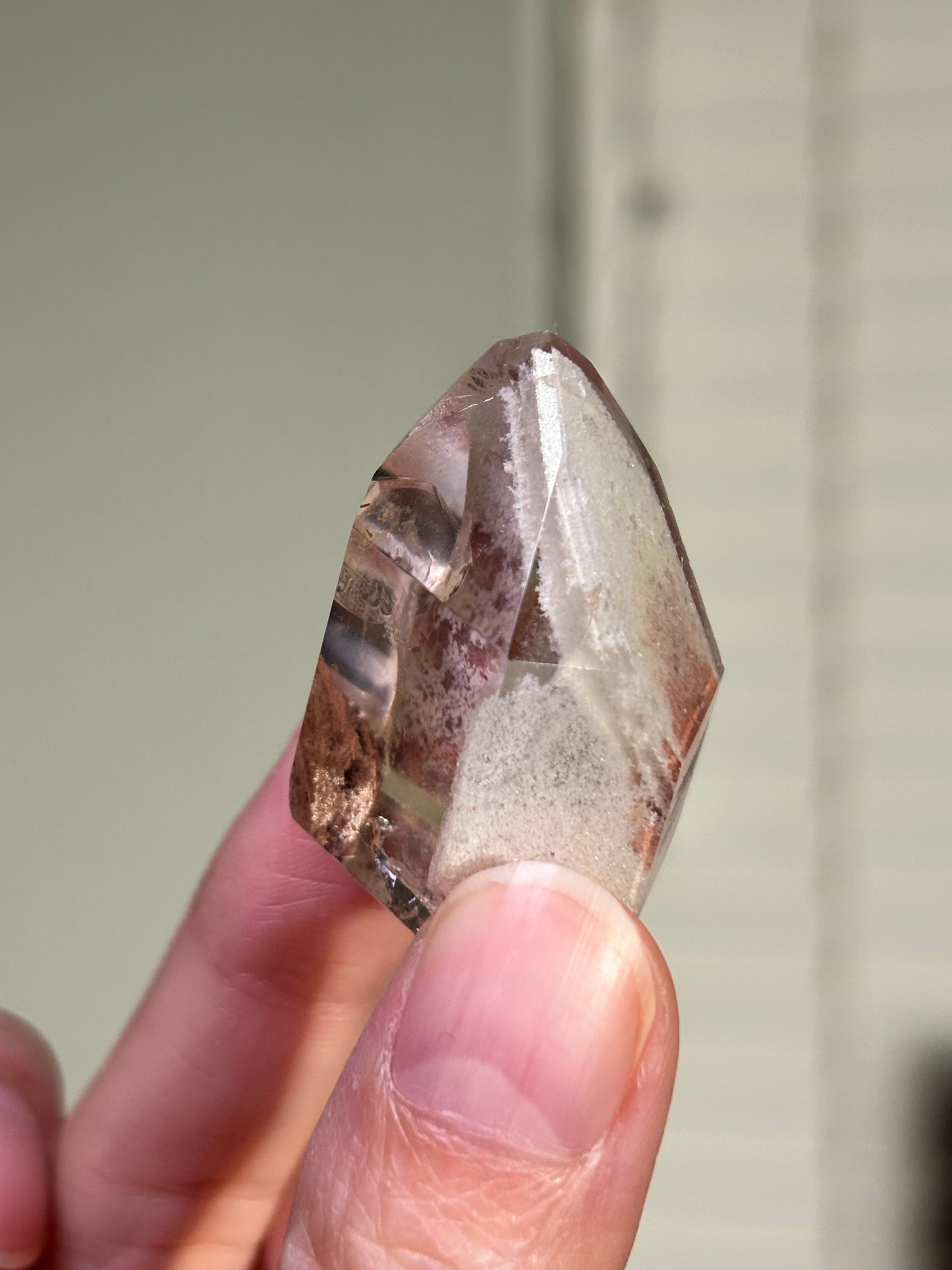 High Quality Pink White Phantom Lodalite Quartz Tower, Brazil