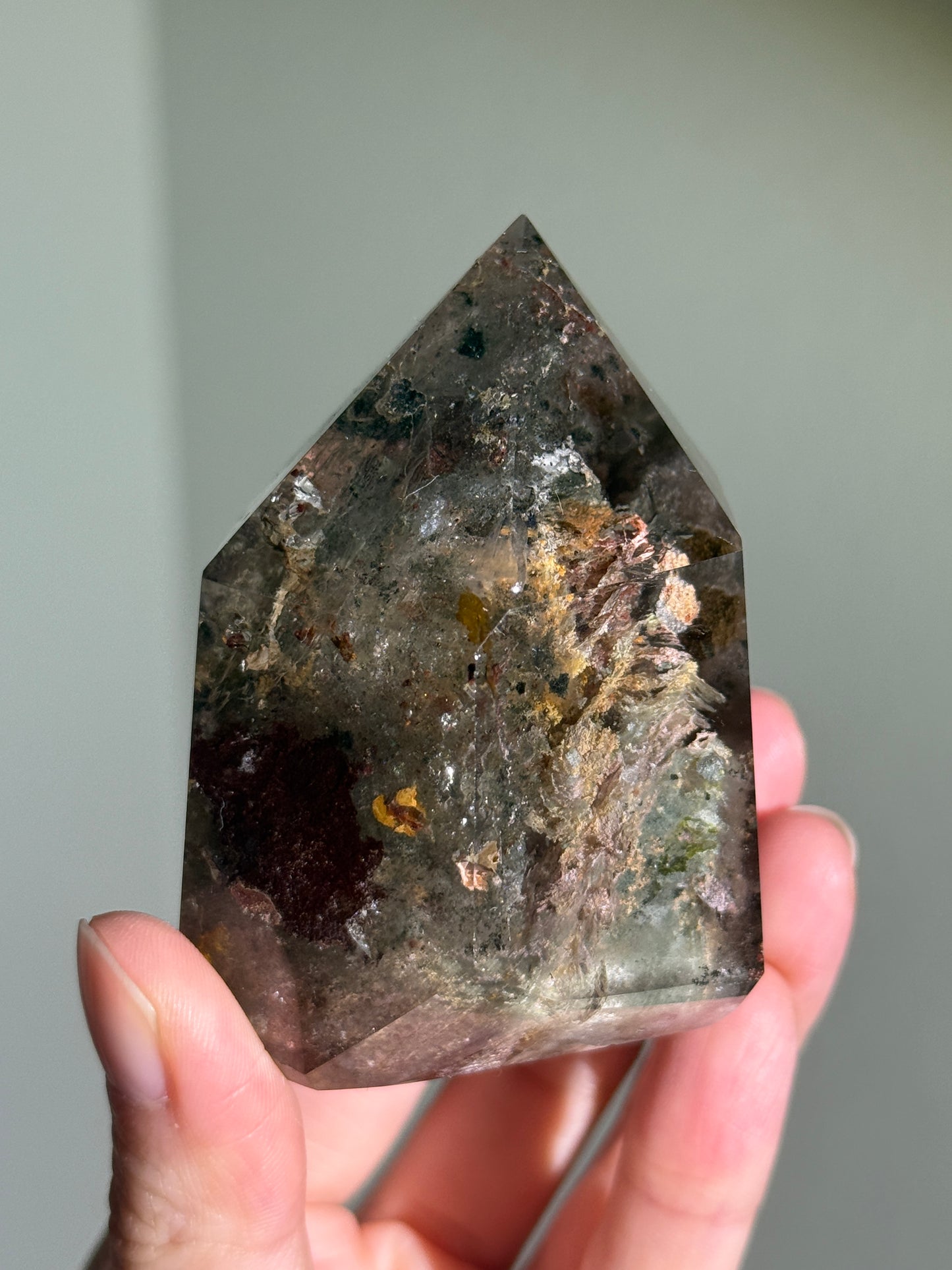 Large Chunky Colorful Garden Quartz Tower, Zambia