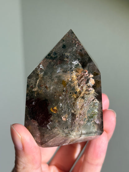 Large Chunky Colorful Garden Quartz Tower, Zambia