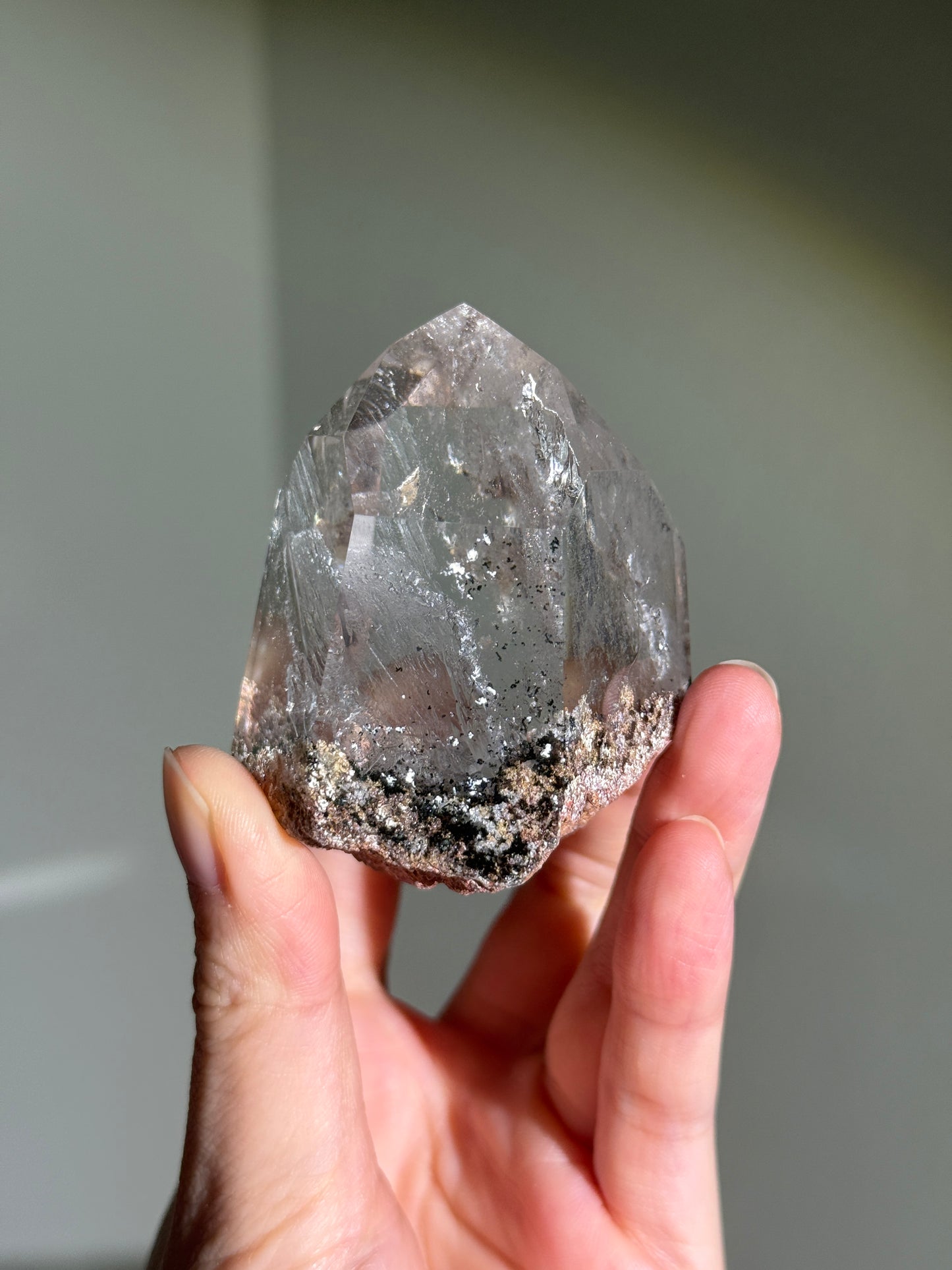 High Quality Large Pink Lodalite Quartz Point, Brazil