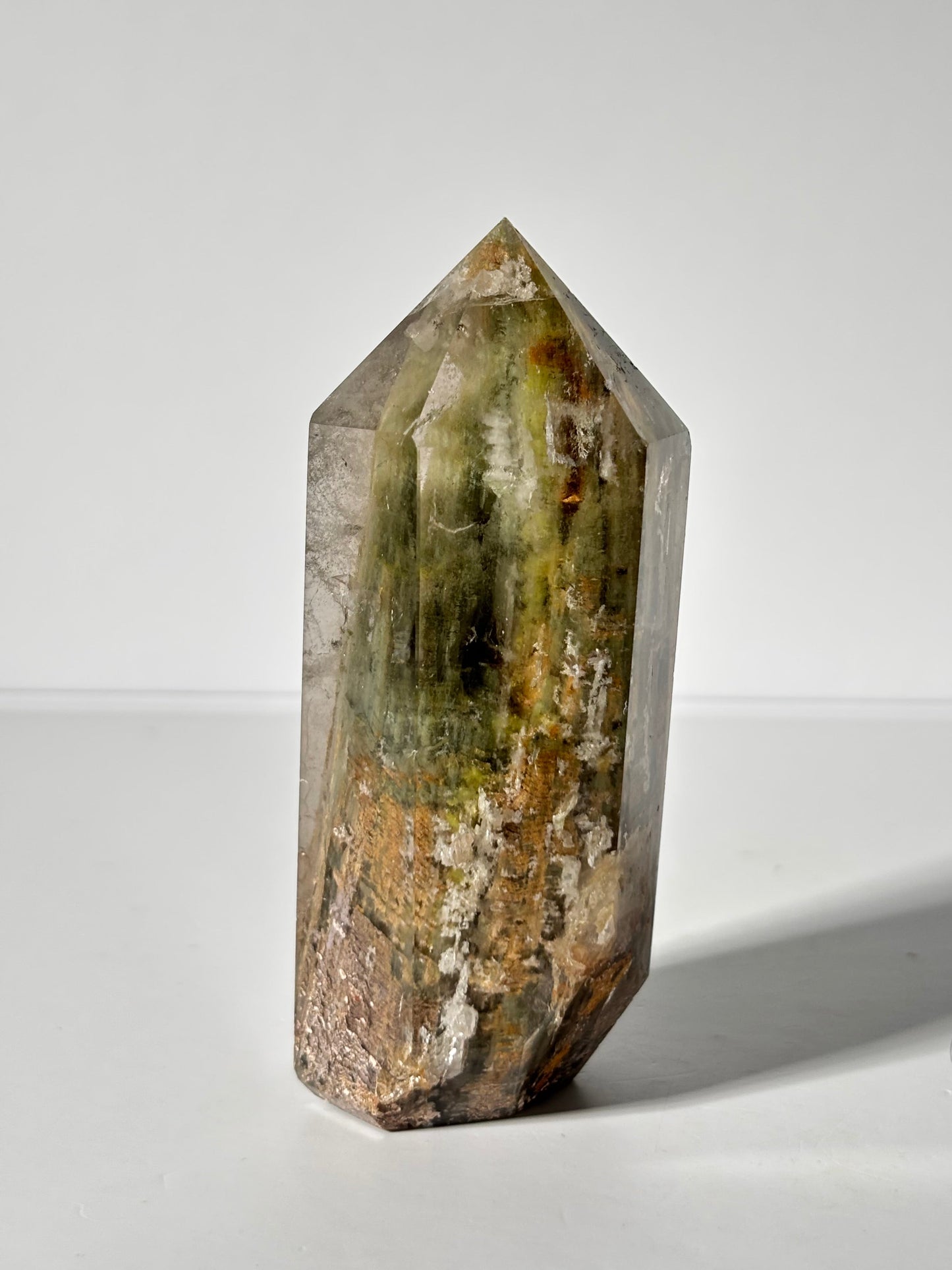 High Quality Rare Bright Green & Yellow Lodalite Quartz Tower, Zambia