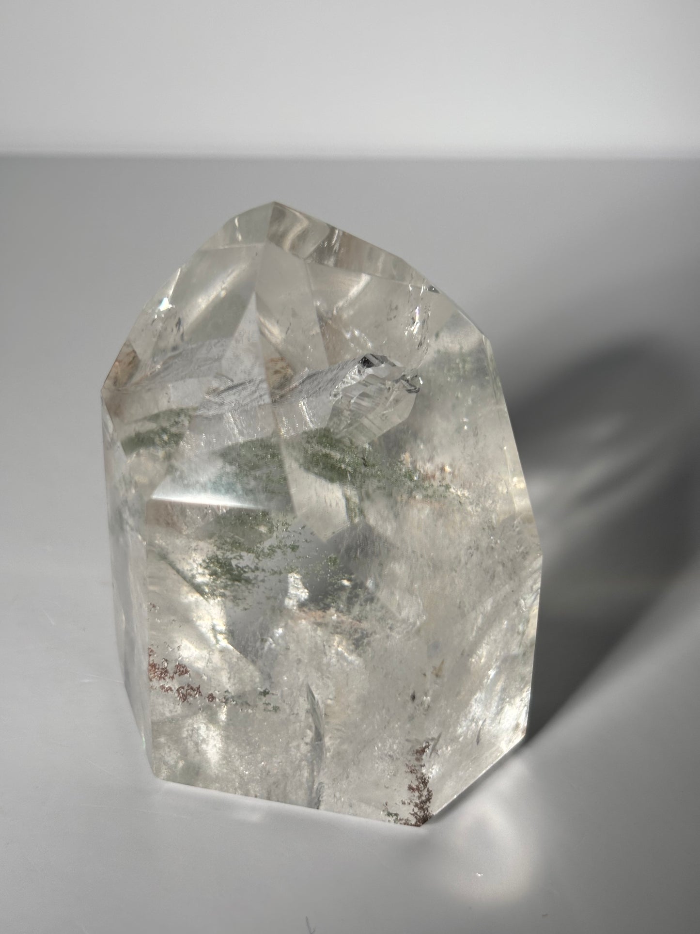 Large Rare Manifestation Quartz (Crystal in Crystal) Tower With Green Chlorite, Brazil