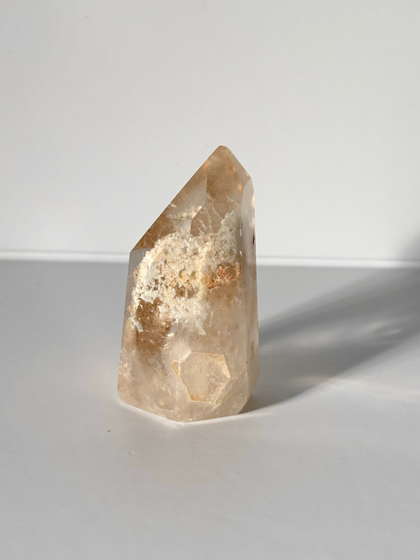 Cream Lodalite Quartz Tower With Penetrator, Brazil