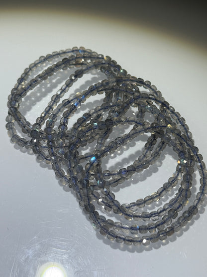Faceted Labradorite Bracelets, 4.5mm