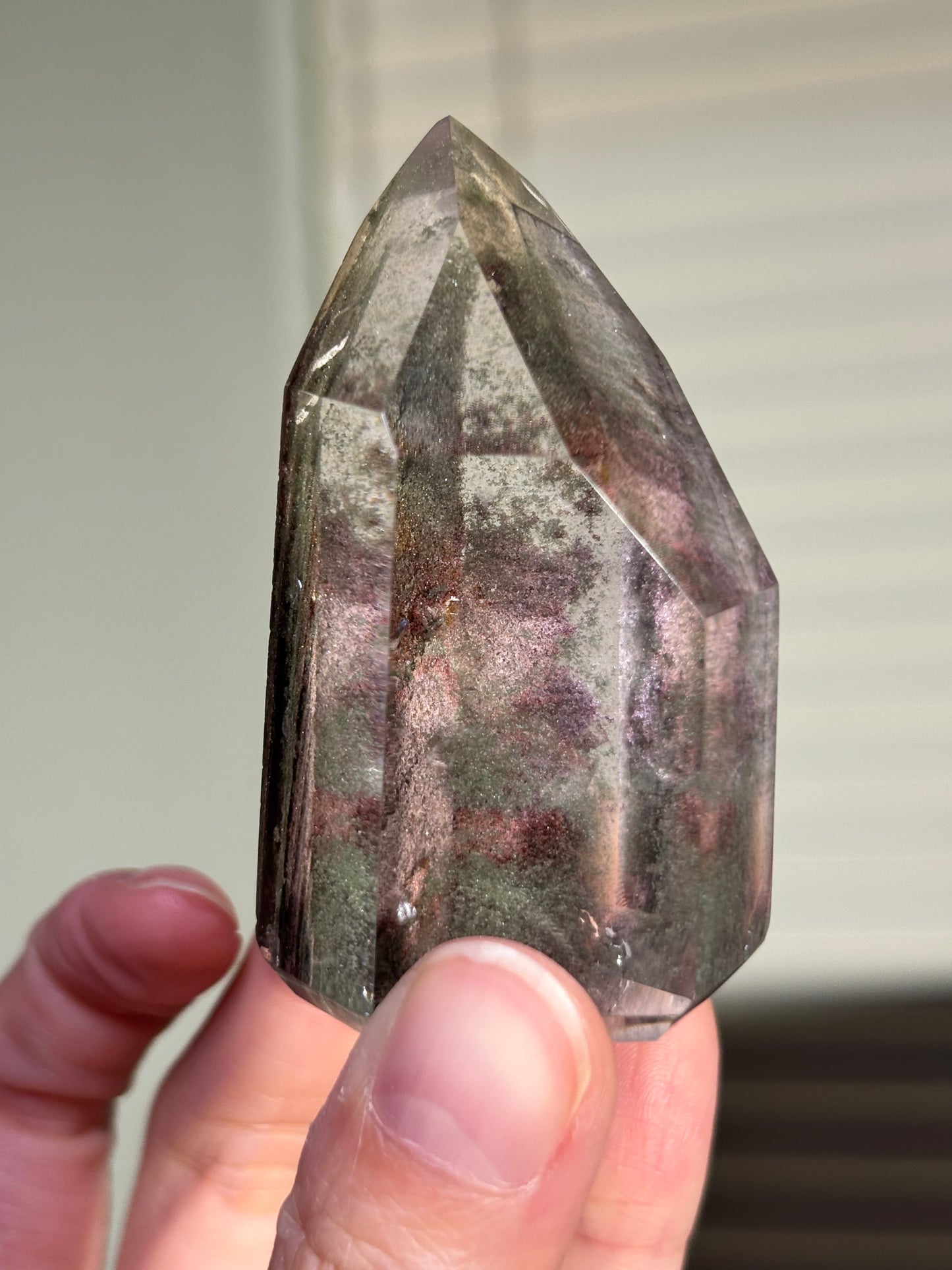 Chunky High Quality Water Clear Phantom Garden Quartz Tower, Brazil