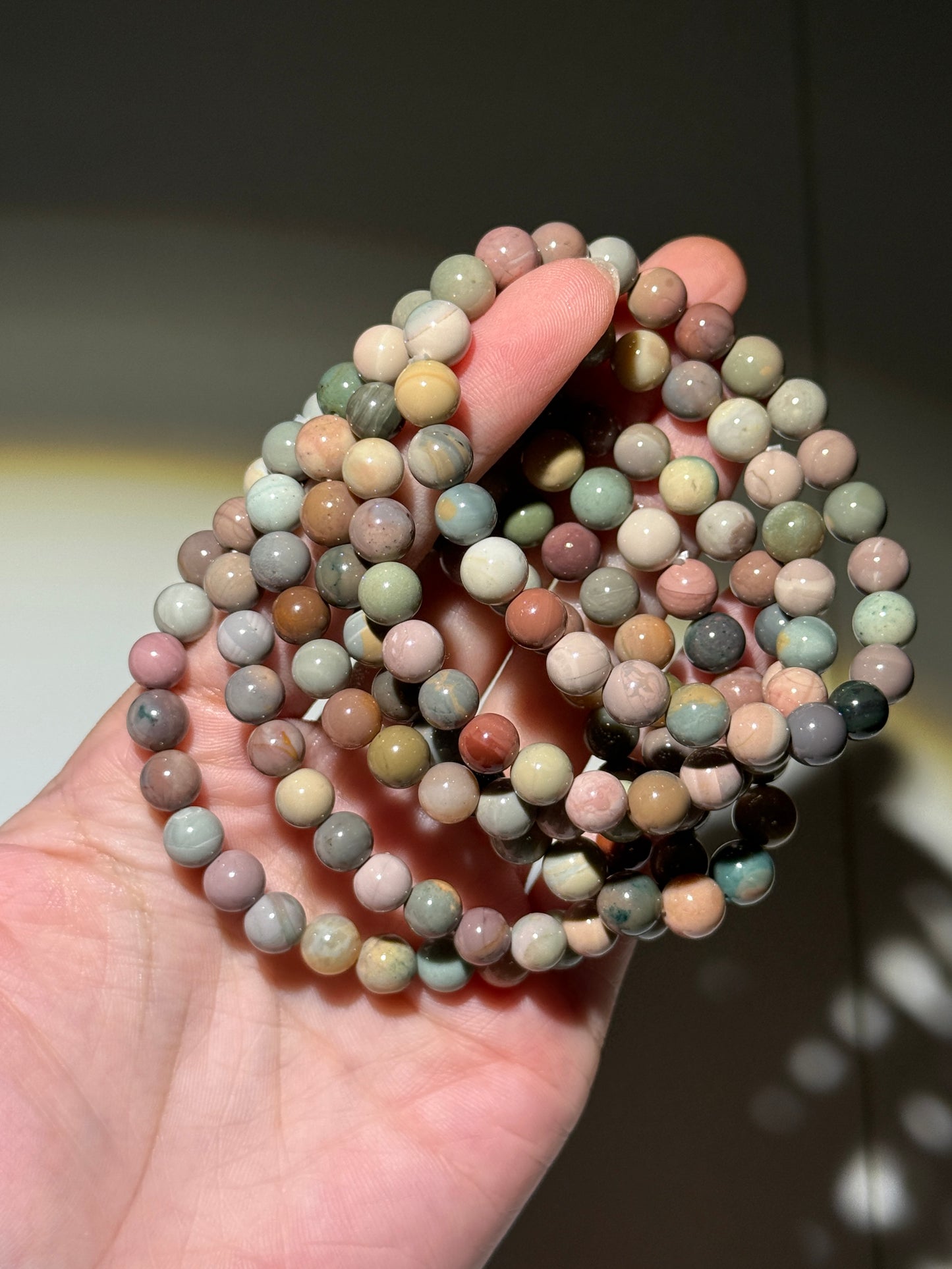Pastel Alashan Agate Bracelets, 8mm