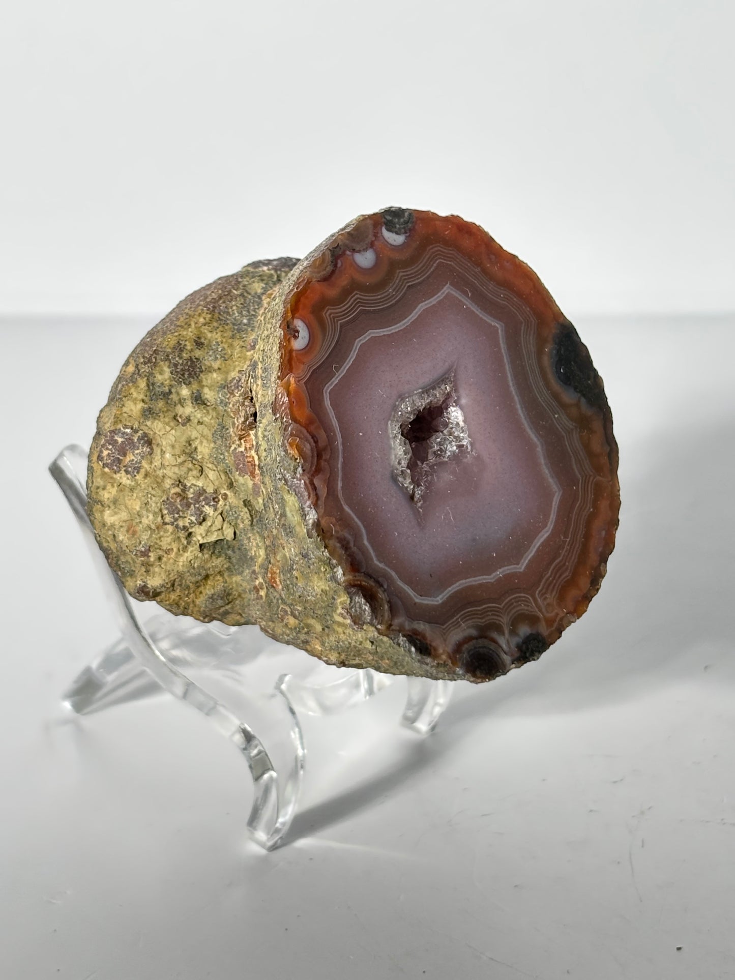 High Quality Large Pink Druzy Zhanguo Agate Pair, China