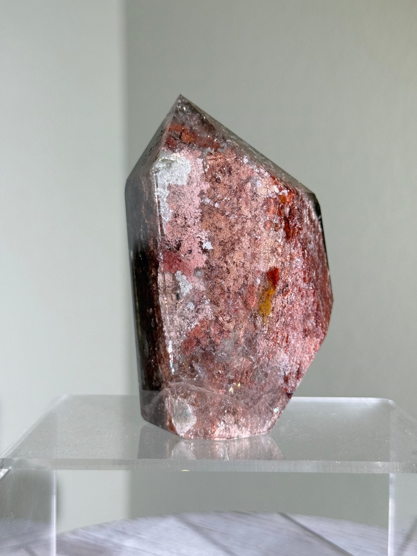 High Quality Large Layered Pink Garden Quartz Tower, Zambia