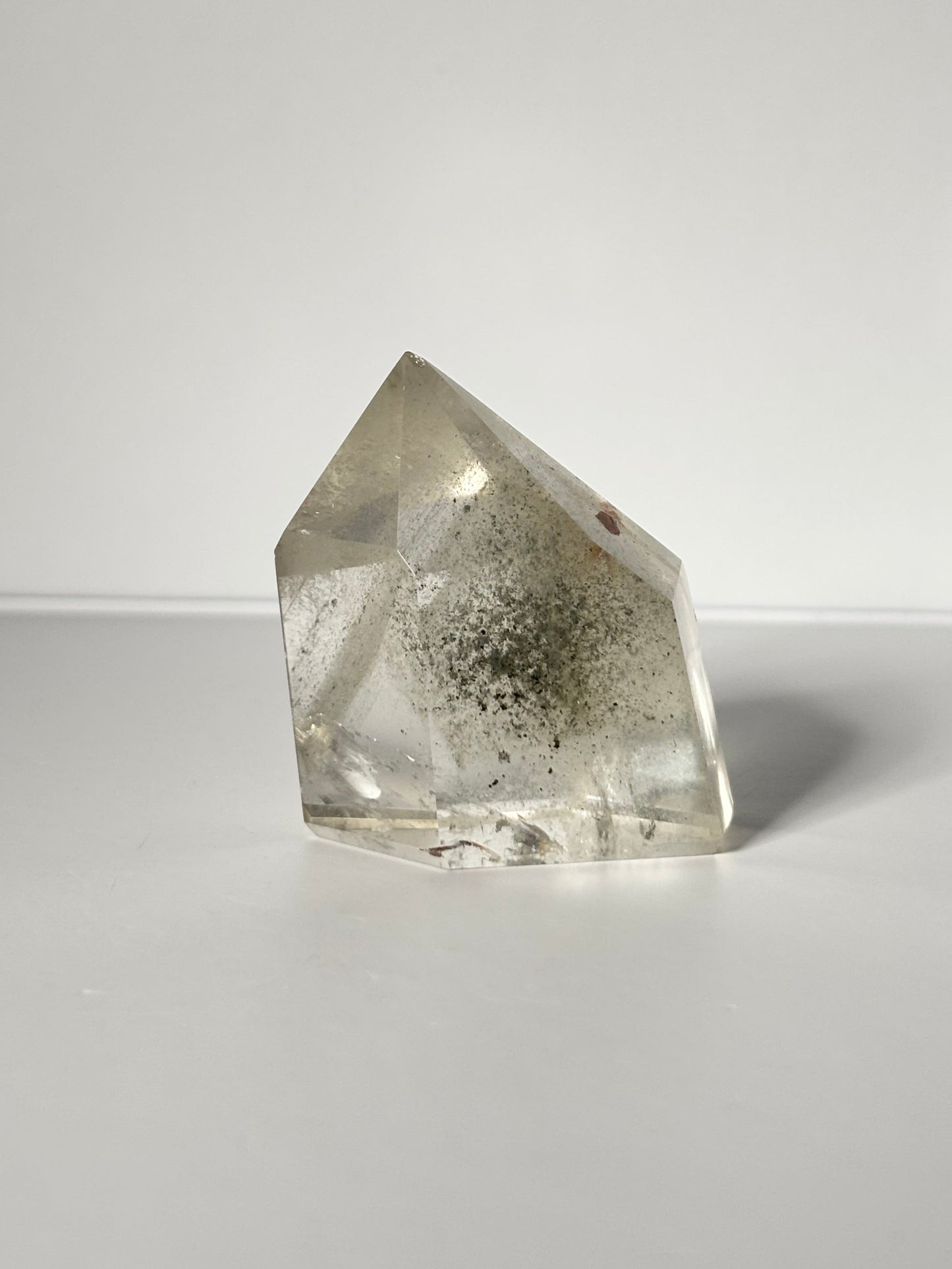 Rare Funky Grey Phantom Quartz Tower With Penetrator, Brazil