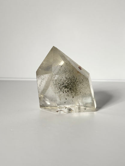 Rare Funky Grey Phantom Quartz Tower With Penetrator, Brazil