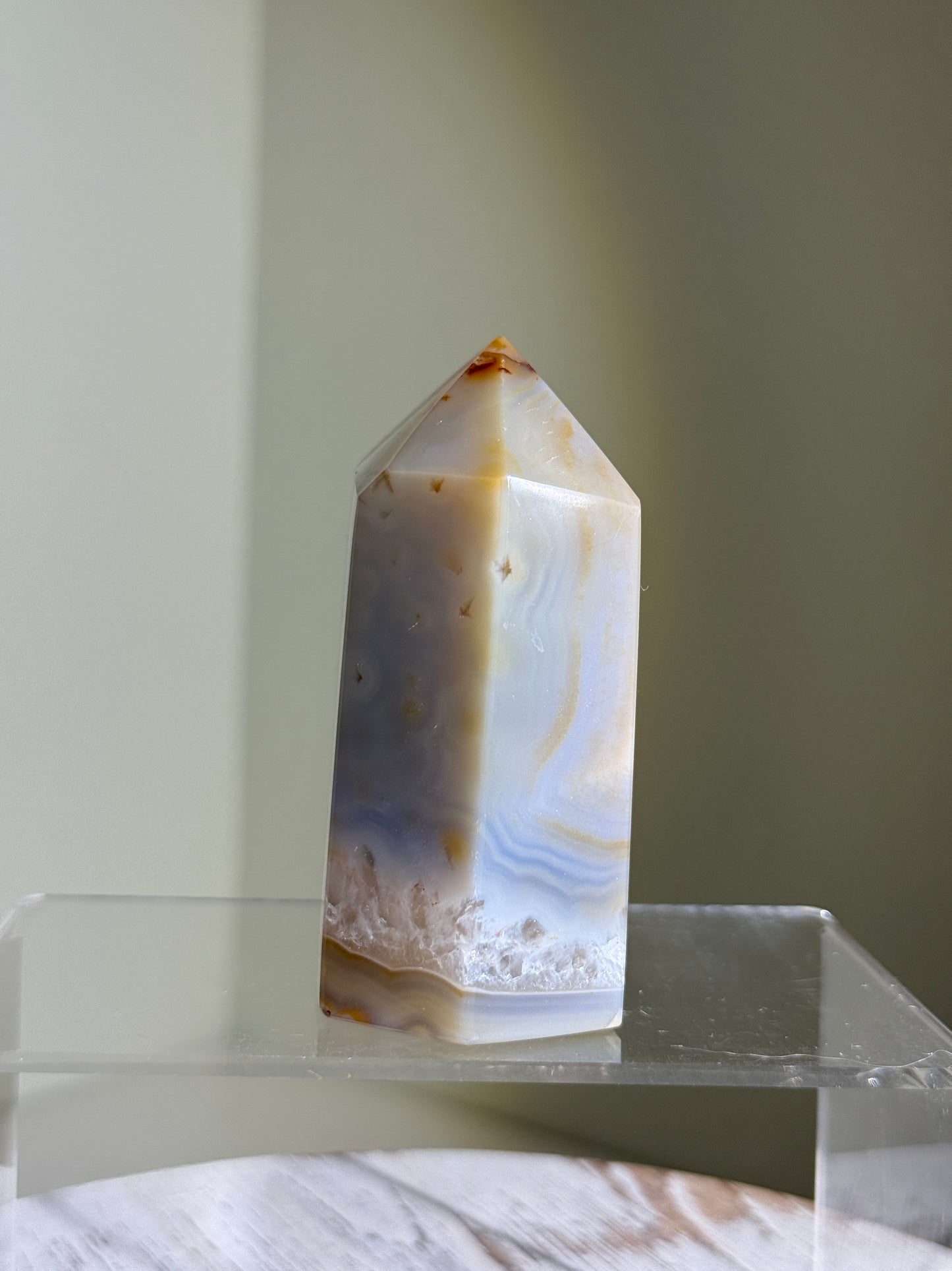 Caramel Golden Druzy Agate Tower, Brazil