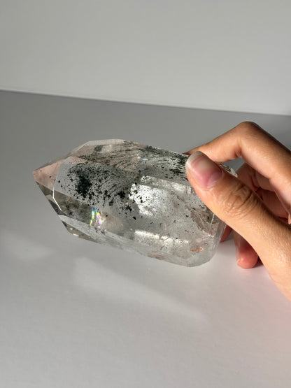 Large Dark Green Phantom Chlorite Tower, Brazil