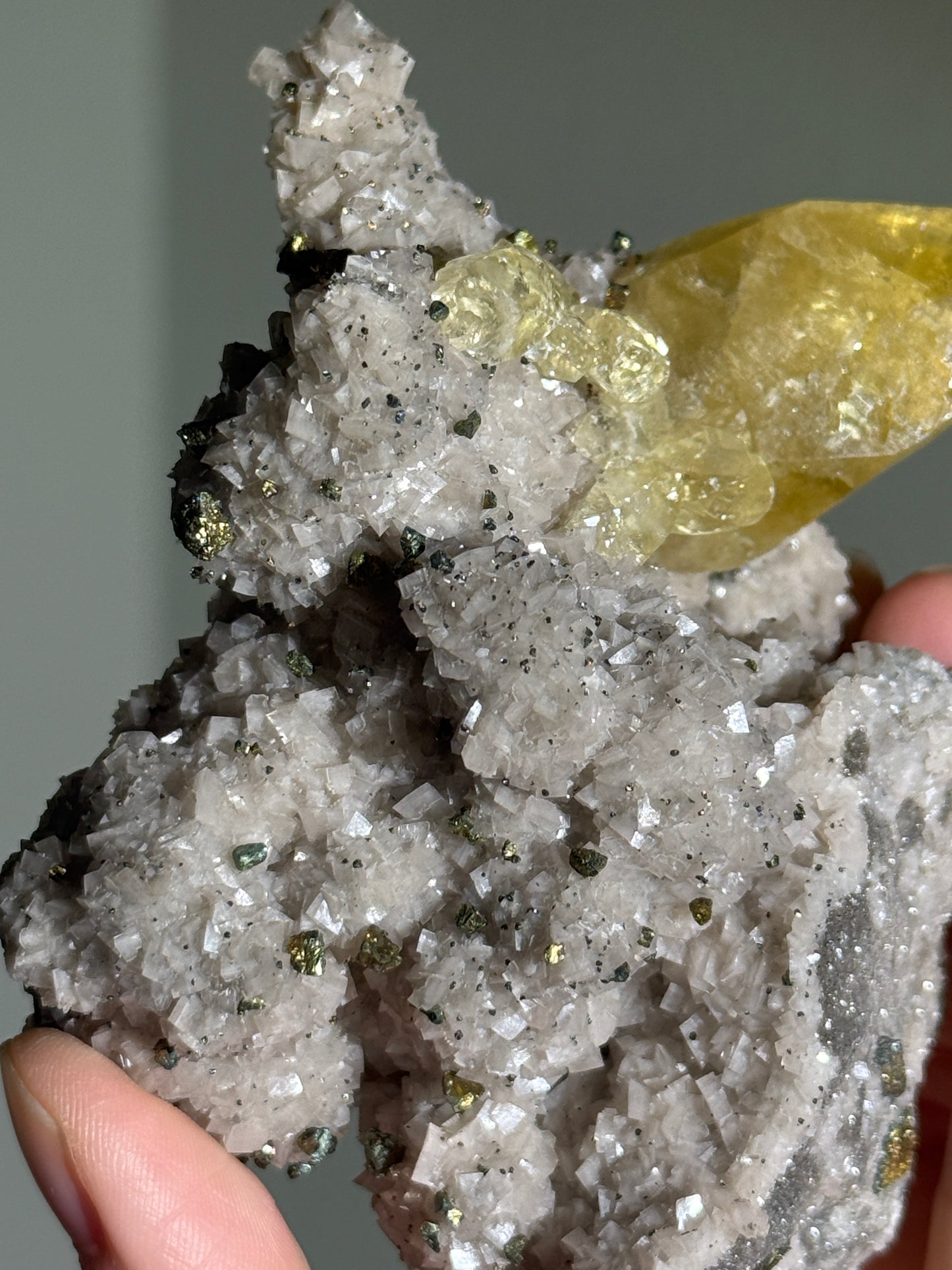 High Quality Large Sweetwater Mine Honey Calcite On Dolomite With Chalcopyrite, USA