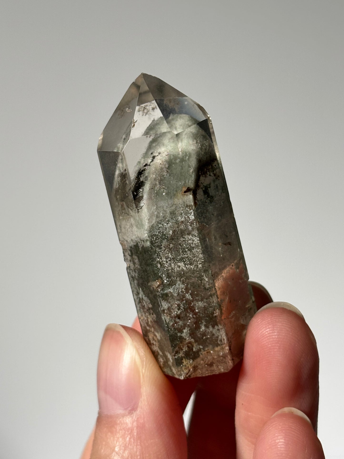 High Quality Sage Green Phantom Lodalite Tower, Brazil