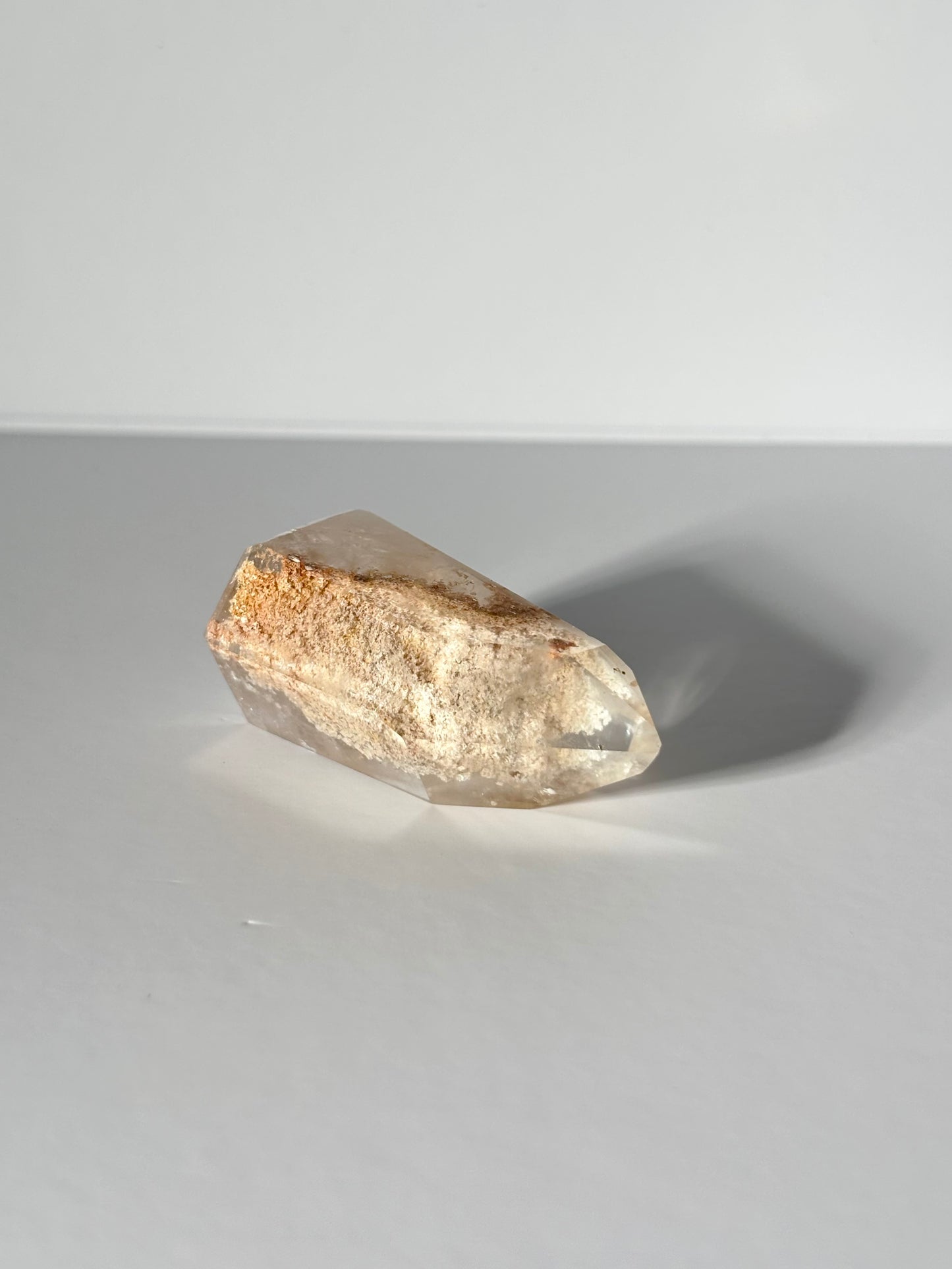 Cream Lodalite Quartz Tower With Penetrator, Brazil