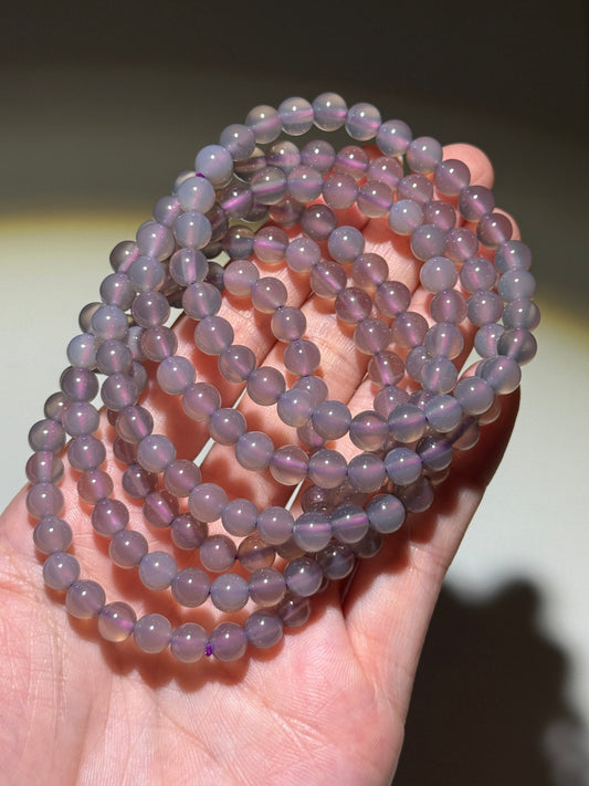 Purple Chalcedony Bracelets, 6.5mm