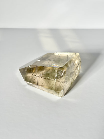 Extra Gemmy Green & Black Tourmaline in Quartz Tower, Brazil