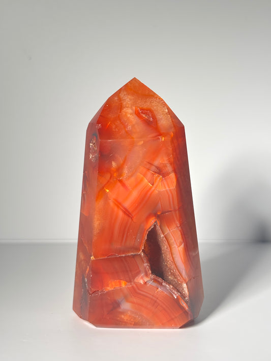 Large Druzy Carnelian Agate Tower, Brazil
