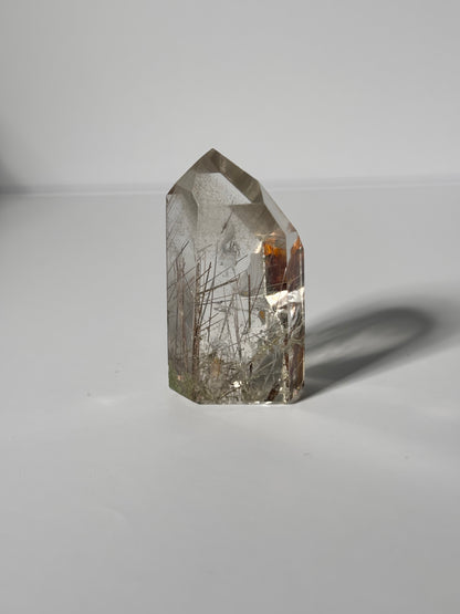 High Quality White Phantom Quartz With Silver Rutile Tower, Brazil