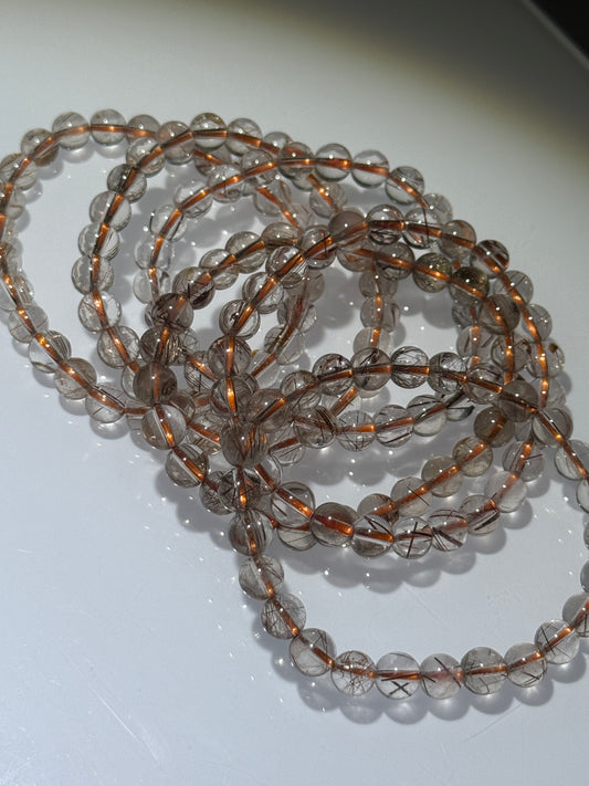 Copper Rutile Bracelets, 7.5mm