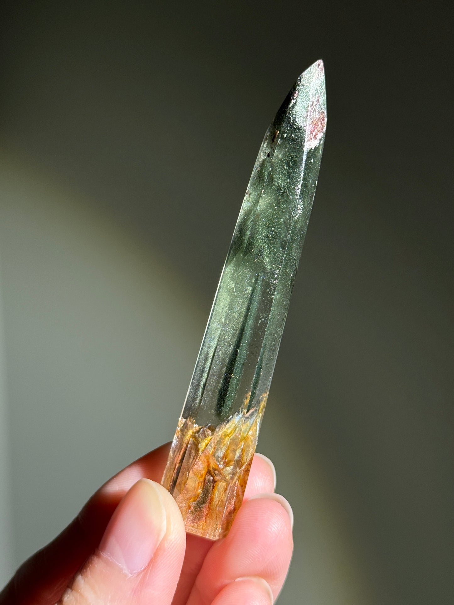 High Quality Shimmery Skinny Green Chlorite Tower, Brazil